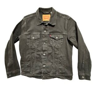 Levi's Last Night Pitch Black Classic Type III Denim Trucker Jacket Men Large